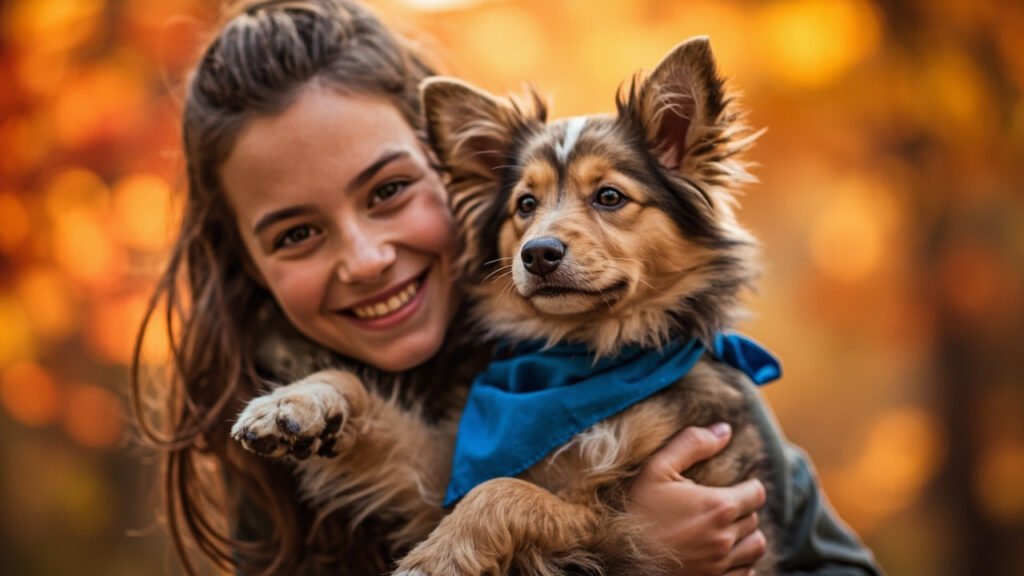 Junge Frau hält ihren Hund auf dem Arm und zeigt dabei die Vorderpfoten – Symbolbild für Hund die Krallen richtig schneiden