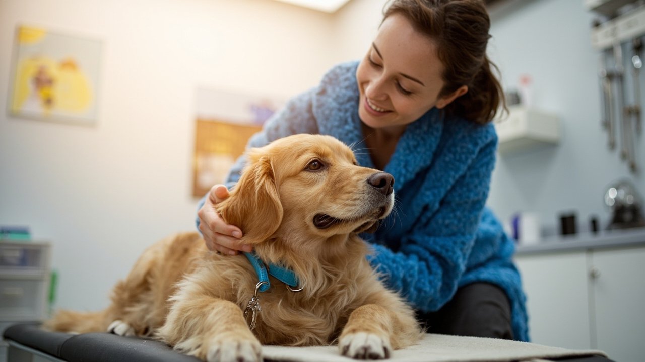 Golden Retriever in der Tierarztpraxis – Symbolbild Hundekrankenversicherung Vergleich 2026