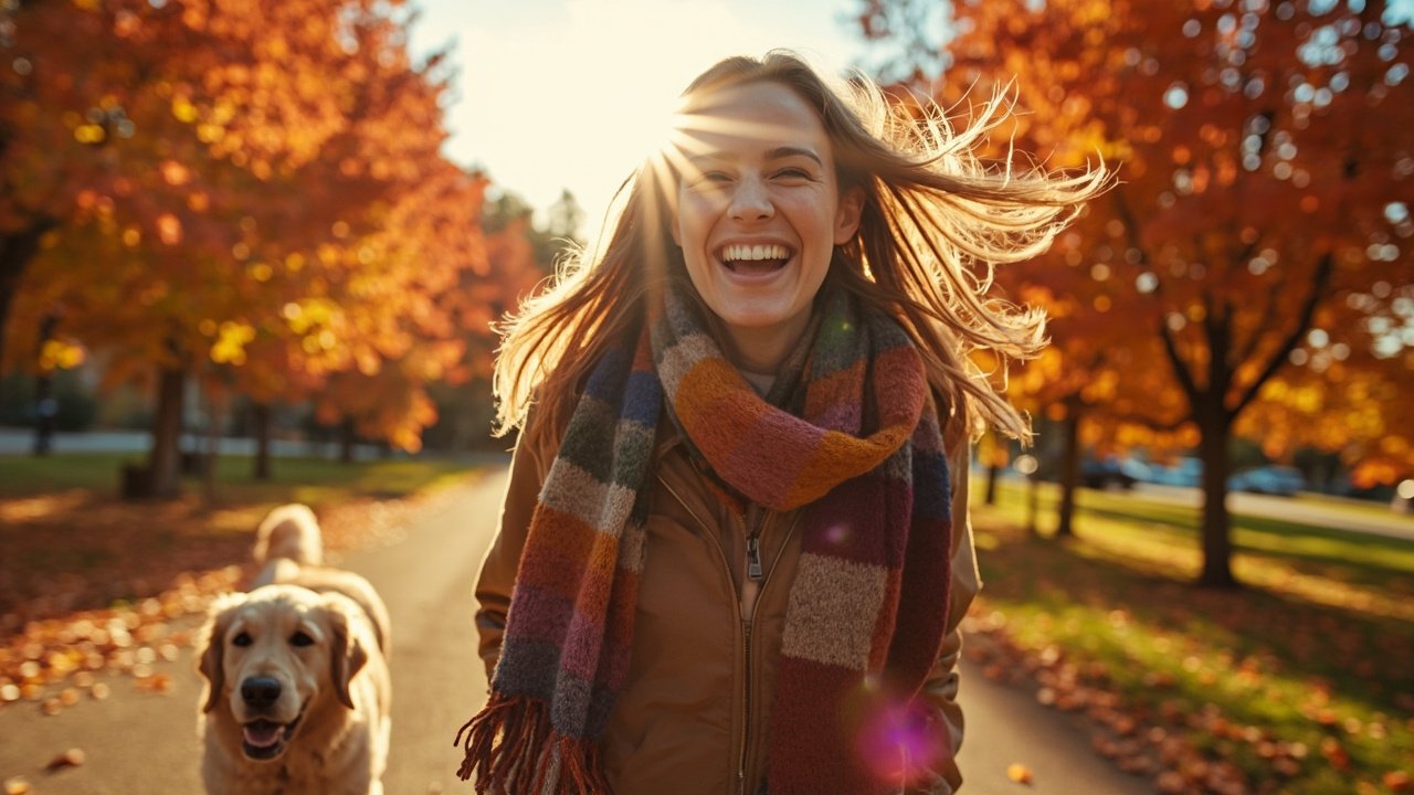 Symbolbild Hundehaftpflicht-Vergleich 2026 – Frau mit Hund beim Spaziergang im Herbst